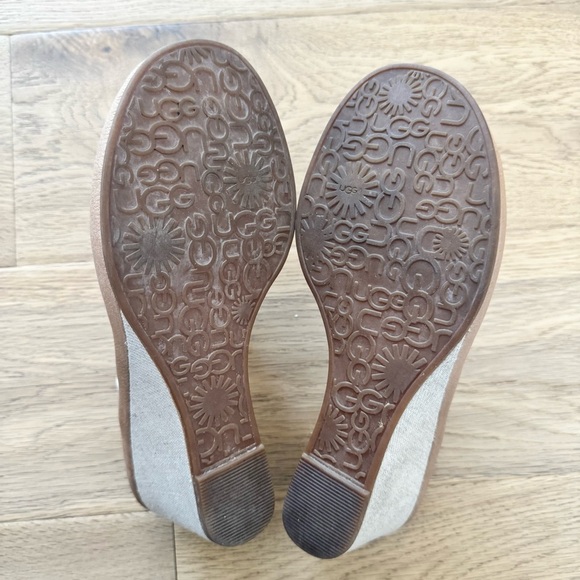 🤎 UGG Cream Tan Leather Wedge Sandals
Size 7 - Picture 6 of 7